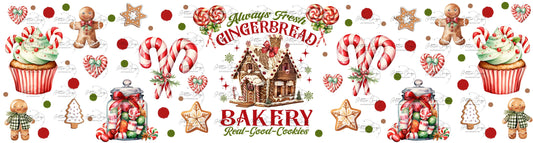 Gingerbread Bakery - UV DTF Bucket and jar wraps