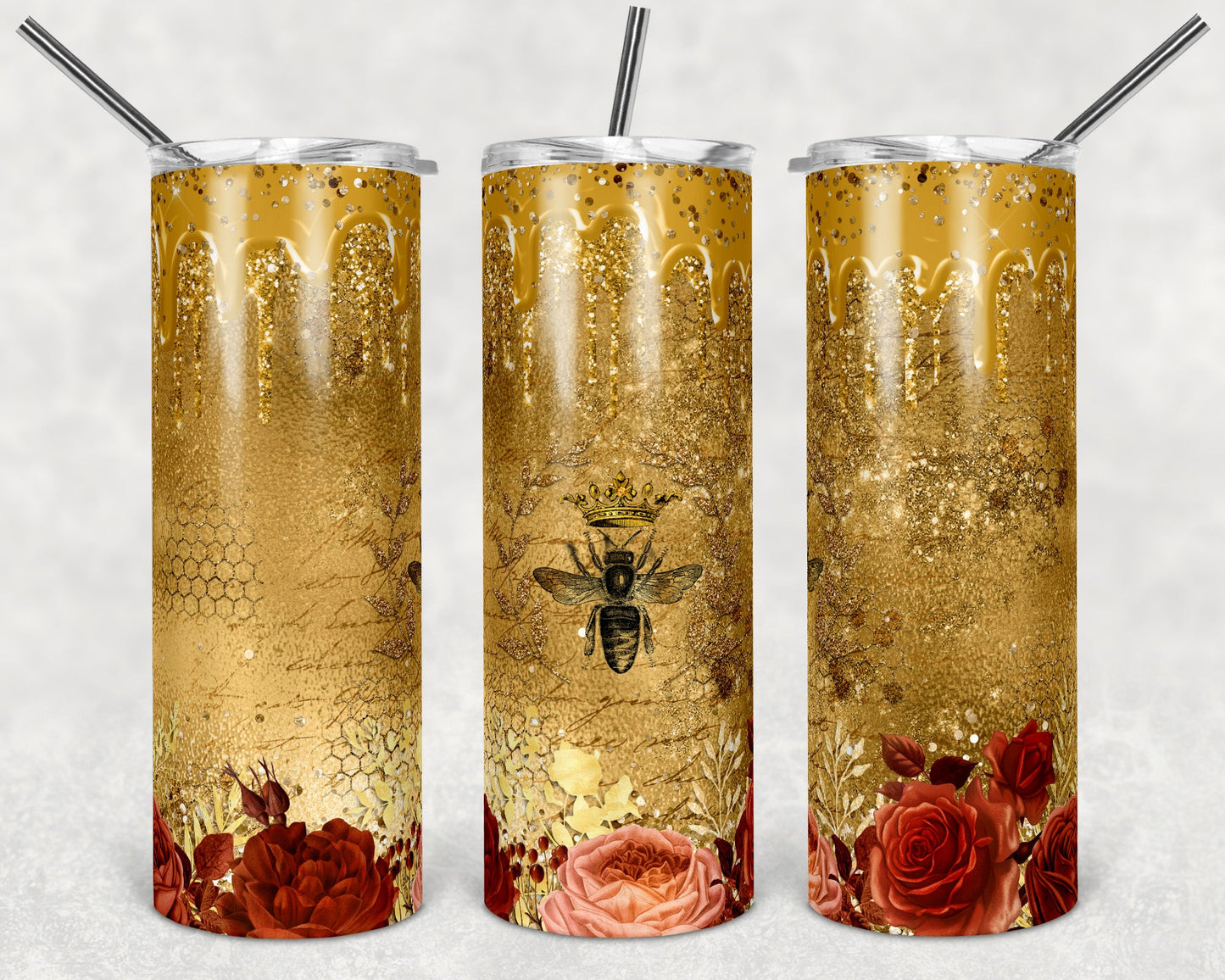 Queen Bee and Flowers - Adhesive Vinyl Wrap