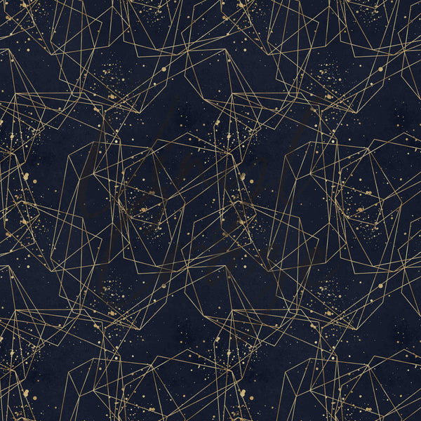 Golden Blue Geometric Sky - Adhesive Vinyl Sheets