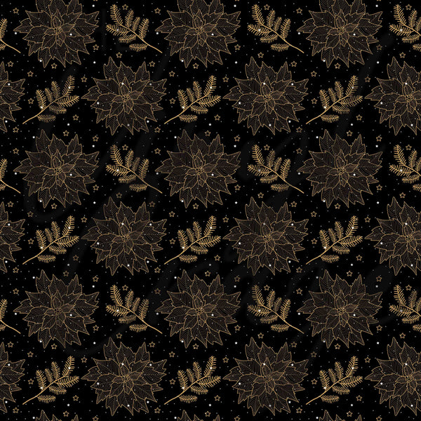 Golden Poinsettias - Adhesive Vinyl 12x12 Sheets
