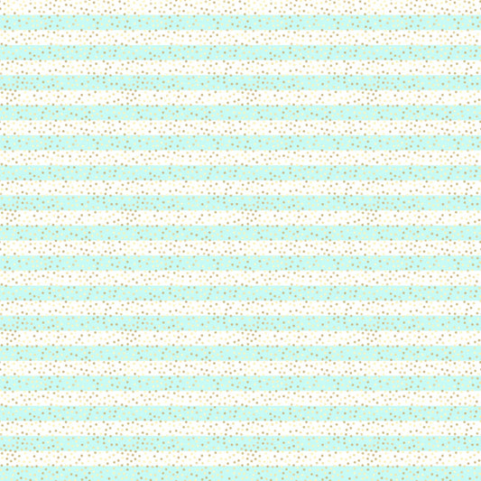 Gold Polka Dots on Turquoise Stripes - Adhesive Vinyl Sheets