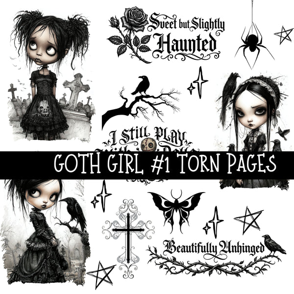 Goth Girl UV DTF Decal sheets 6 designs available