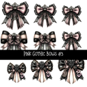 Pink Gothic Bows UV DTF Decal sheets