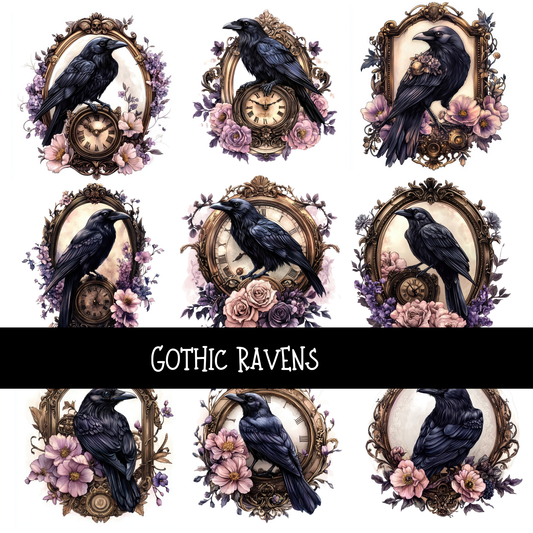 Gothic Ravens UV DTF Decal sheets