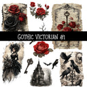 Gothic Rose torn Pages UV DTF Decal sheets 3 designs available