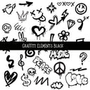 Graffiti elements UV DTF Decal sheets 3 color Options