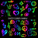 Graffiti elements UV DTF Decal sheets 3 color Options