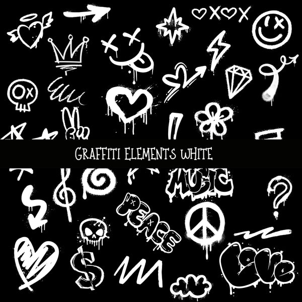 Graffiti elements UV DTF Decal sheets 3 color Options