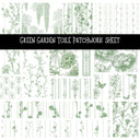 Green Garden Toile Patchwork precut vinyl sheet available in 12x12 or 6x6 sizes