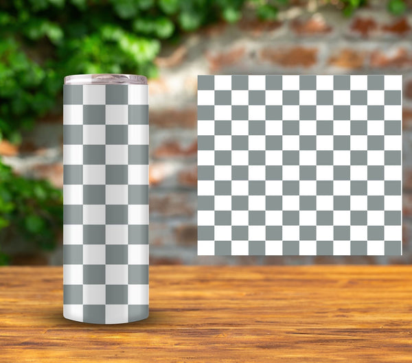 Checker - UV DTF Tumbler wrap - 15 color options