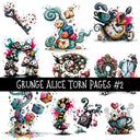 Grunge Alice Torn Pages UV DTF Decal sheets 11 Designs available