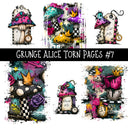 Grunge Alice Torn Pages UV DTF Decal sheets 11 Designs available