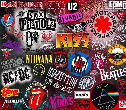 Grunge Rock Bands - Adhesive Vinyl Wrap