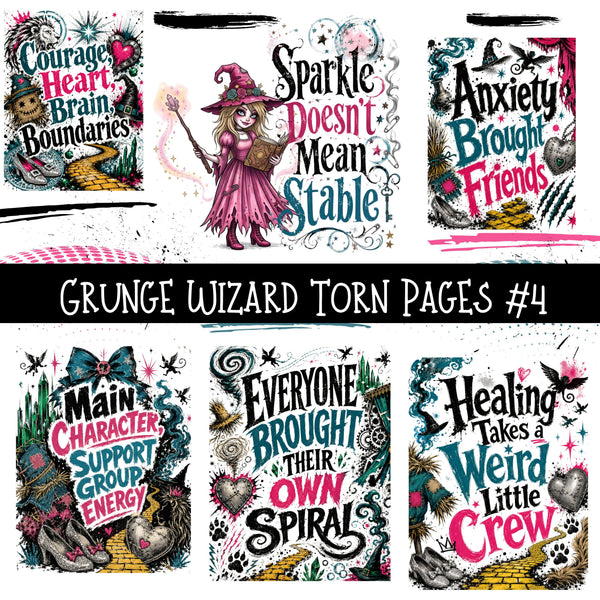 Grunge Wizard Torn Pages UV DTF Decal sheets 9 Designs available