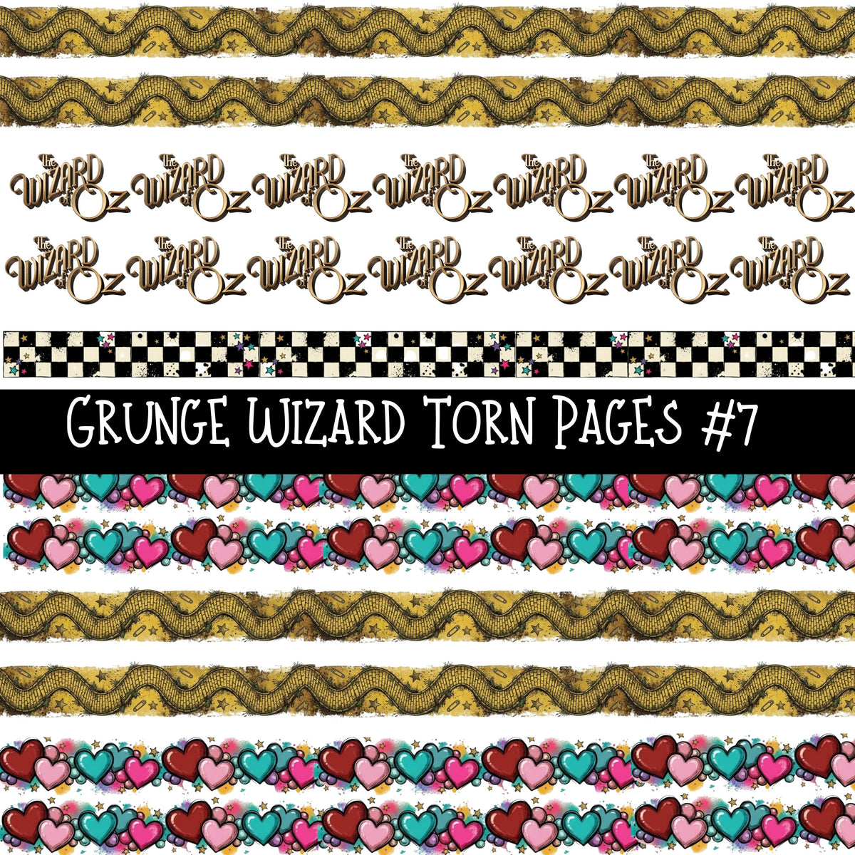 Grunge Wizard Torn Pages UV DTF Decal sheets 9 Designs available