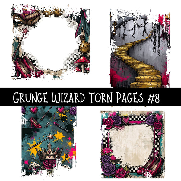 Grunge Wizard Torn Pages UV DTF Decal sheets 9 Designs available