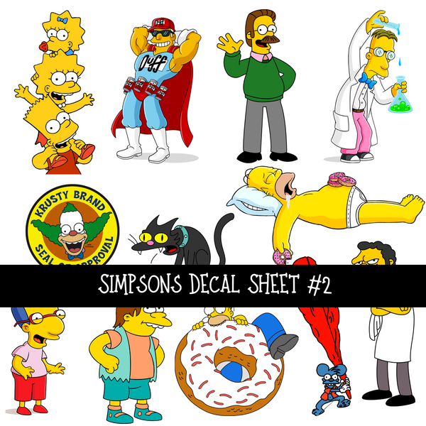 Simpsons Decal Sheets 4 options