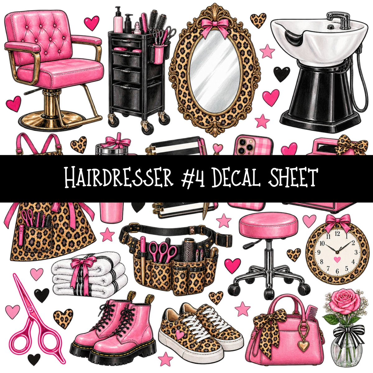 Hairdresser UV DTF Decal sheets 10 Designs available