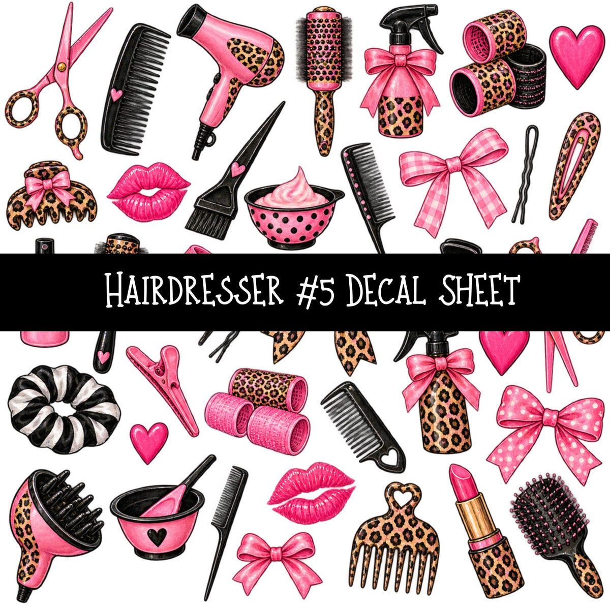 Hairdresser UV DTF Decal sheets 10 Designs available
