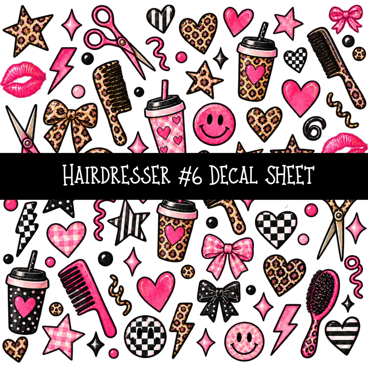 Hairdresser UV DTF Decal sheets 10 Designs available