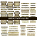 Halloween Phrases Tan UV DTF Decal sheet