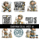 Handyman Decal  UV DTF Decal sheets 2 designs to choose from