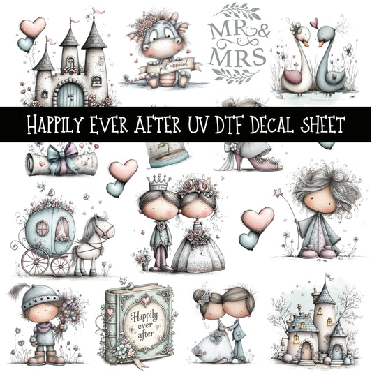 Happily Ever After UV DTF Decal sheets