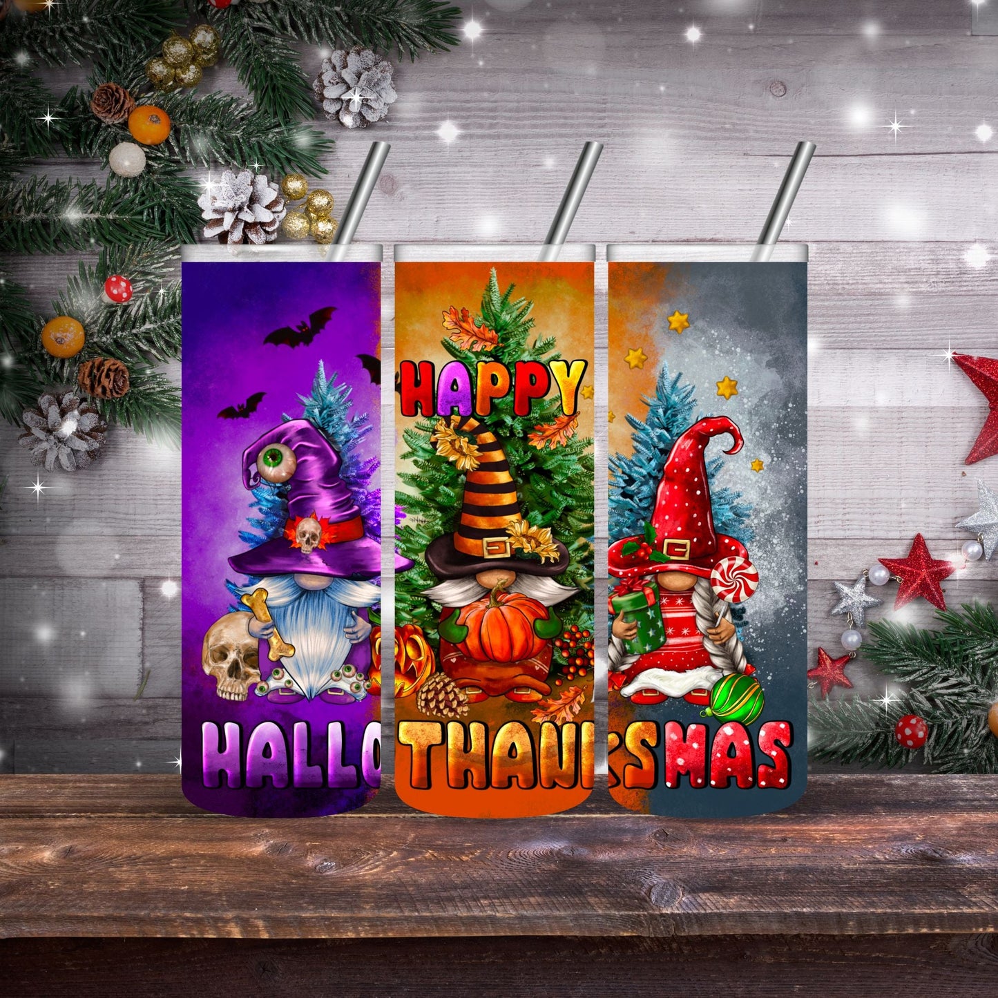 Happy Hallothanksmas - Adhesive Vinyl Wrap