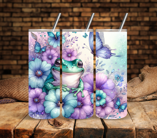 Floral Frog - Adhesive Vinyl Wrap - 2 Varrients