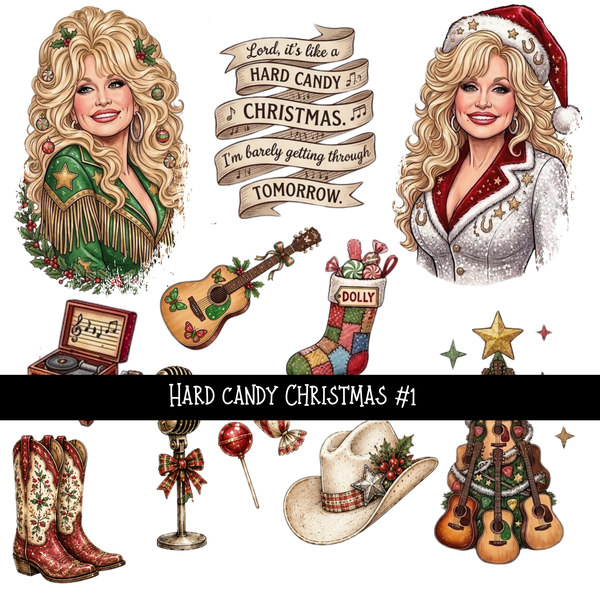 Hard Candy Christmas UV DTF Decal sheets 5 Designs available