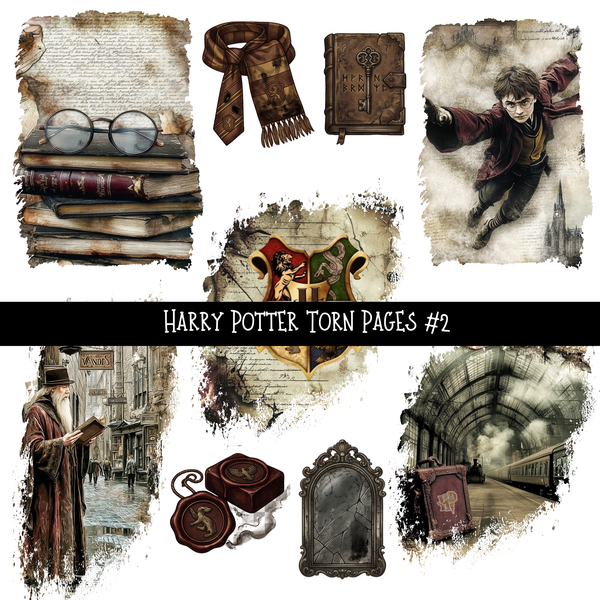 Harry Potter Torn Pages - UV DTF Decal sheet