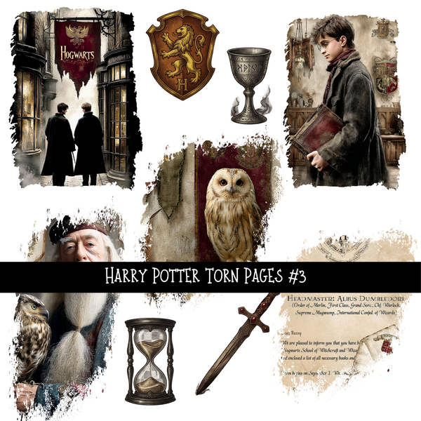 Harry Potter Torn Pages - UV DTF Decal sheet