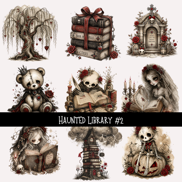 Halloween Library   - UV DTF Decal sheet 7 variants