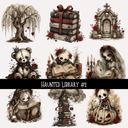 Halloween Library   - UV DTF Decal sheet 7 variants