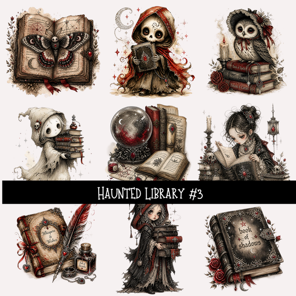 Halloween Library   - UV DTF Decal sheet 7 variants