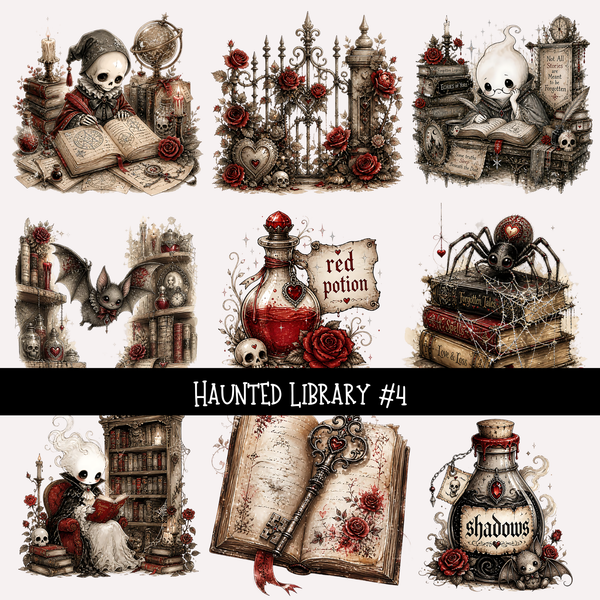 Halloween Library   - UV DTF Decal sheet 7 variants