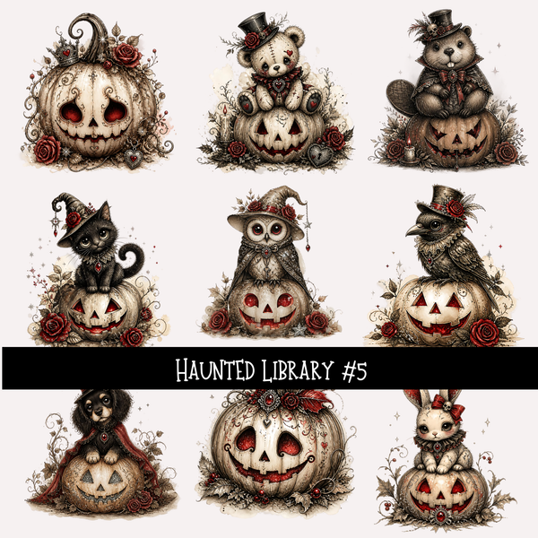 Halloween Library   - UV DTF Decal sheet 7 variants