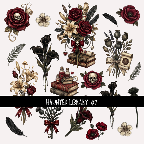 Halloween Library   - UV DTF Decal sheet 7 variants