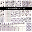 Haunted Manor Patchwork precut vinyl sheet available in 12x12 or 6x6 sizes