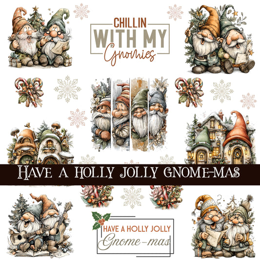 Have a Holly Jolly Gnome-mas UV DTF Decal Sheets