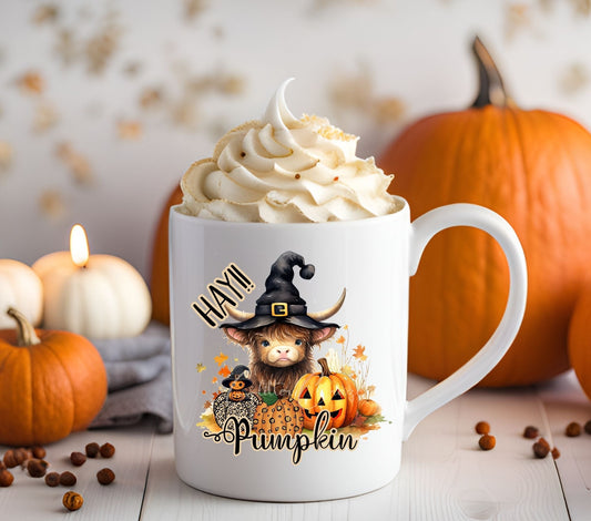 Hay Pumpkin Highland cow - UV DTF Decal