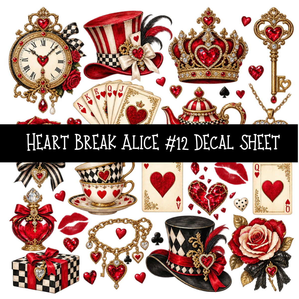 Heartbreak Alice UV DTF Decal sheets 20 Designs available