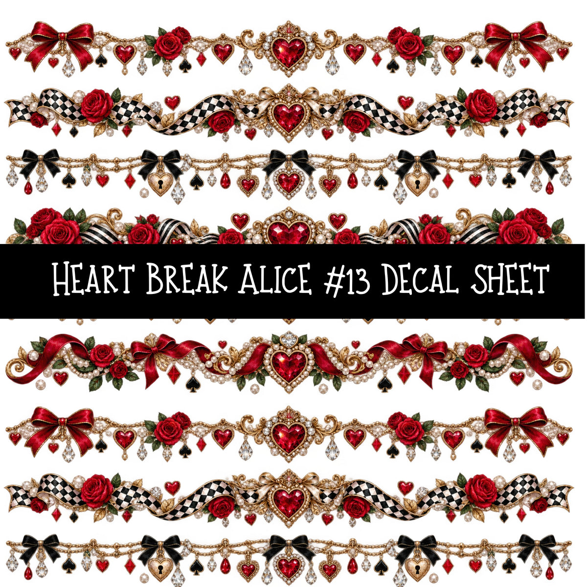 Heartbreak Alice UV DTF Decal sheets 20 Designs available