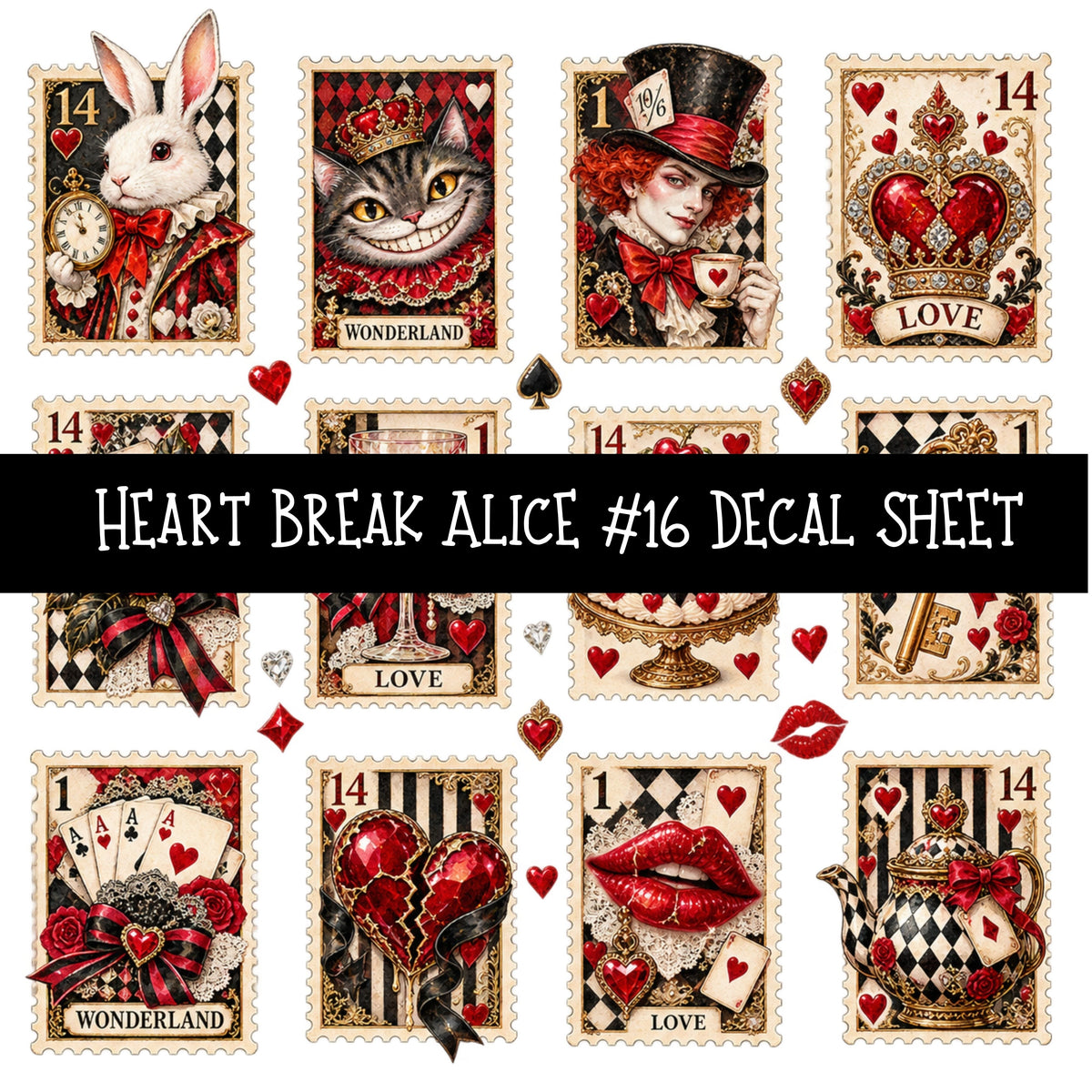 Heartbreak Alice UV DTF Decal sheets 20 Designs available