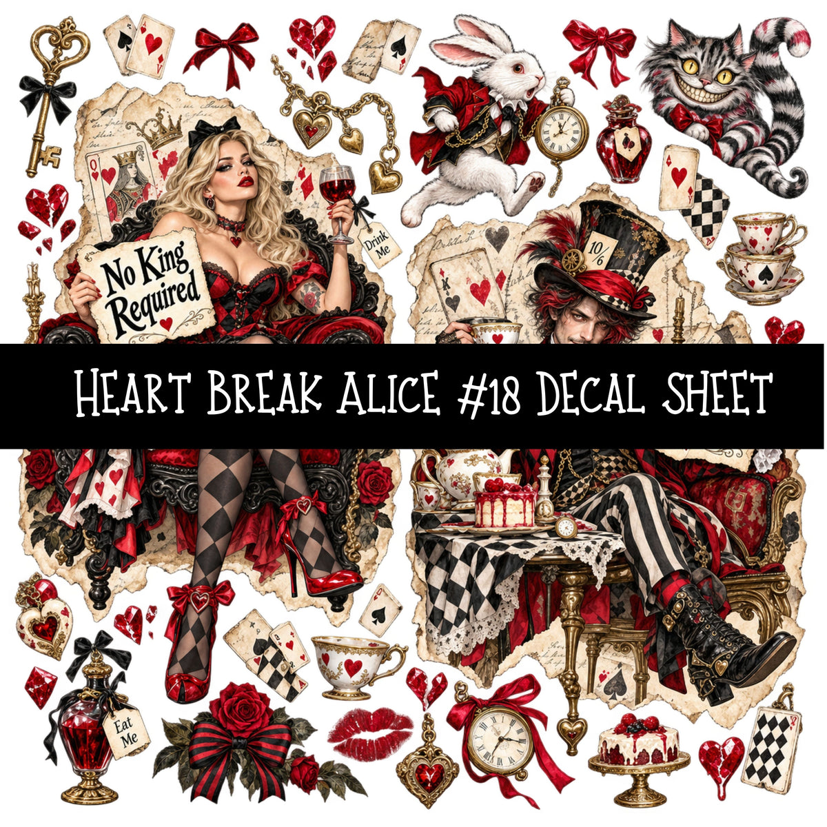 Heartbreak Alice UV DTF Decal sheets 20 Designs available