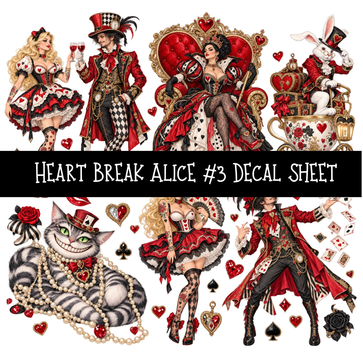 Heartbreak Alice UV DTF Decal sheets 20 Designs available