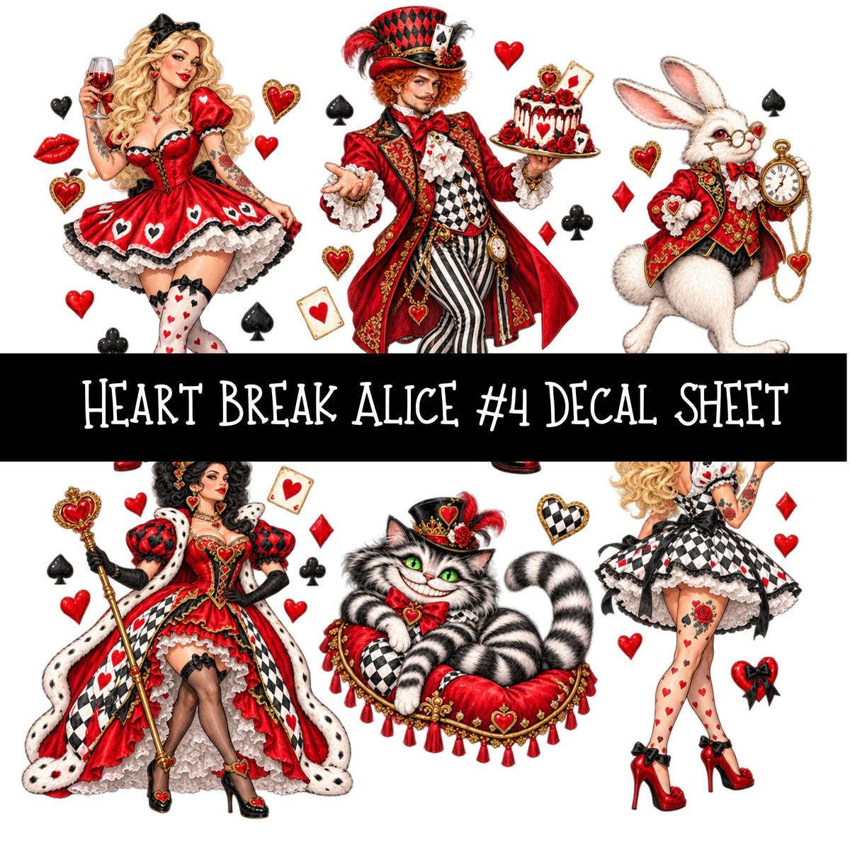 Heartbreak Alice UV DTF Decal sheets 20 Designs available