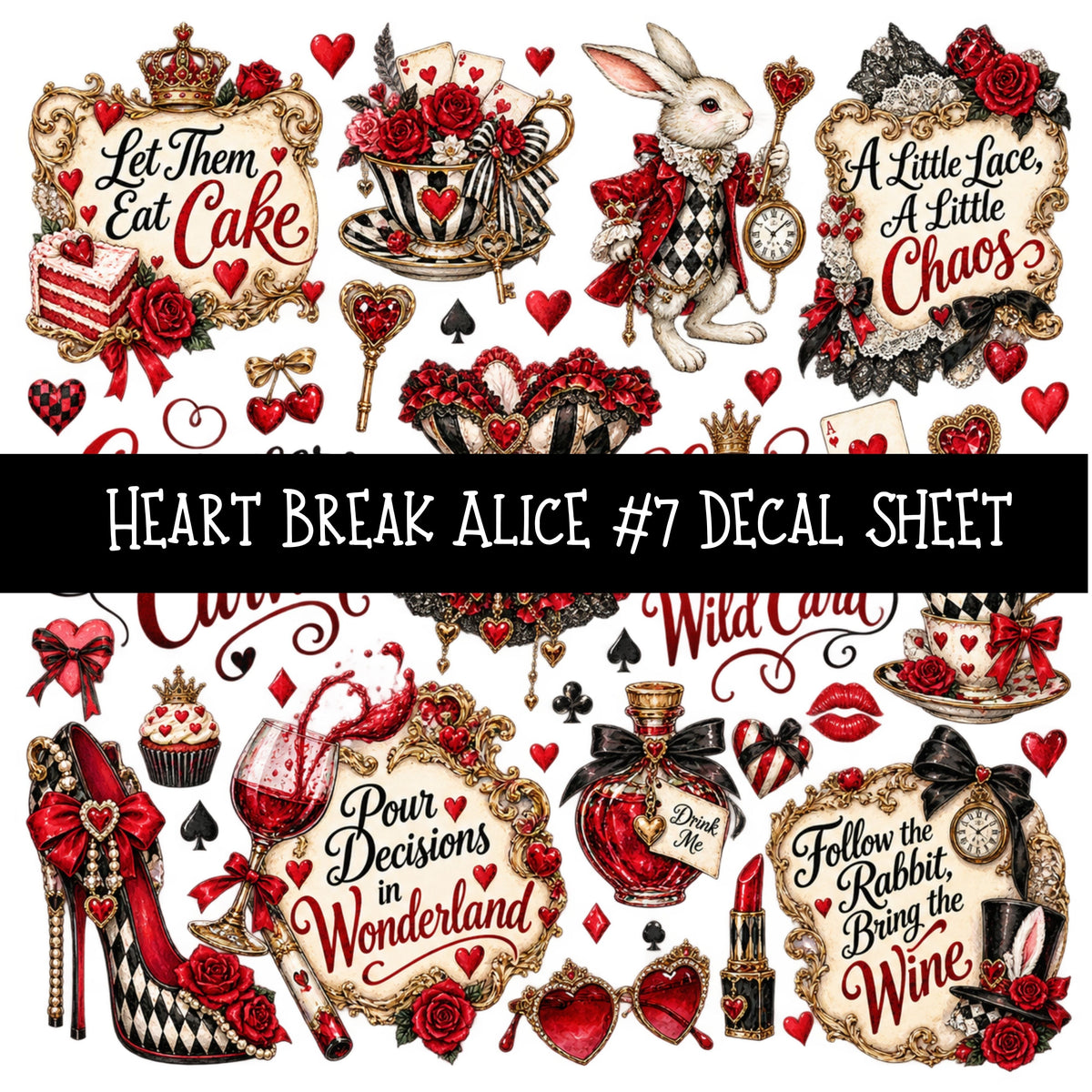 Heartbreak Alice UV DTF Decal sheets 20 Designs available
