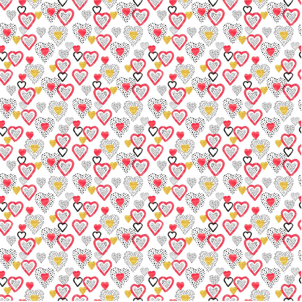 Doodled Hearts - Adhesive Vinyl Sheets