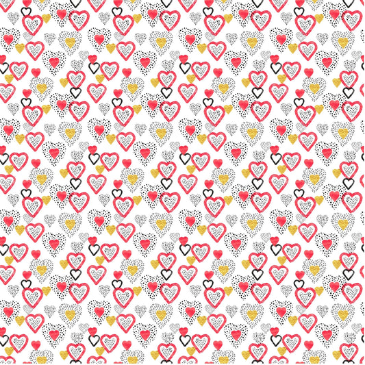 Doodled Hearts - Adhesive Vinyl Sheets